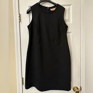 Evri Black Faux Suede Panel Sleeveless Shift Midi Dress